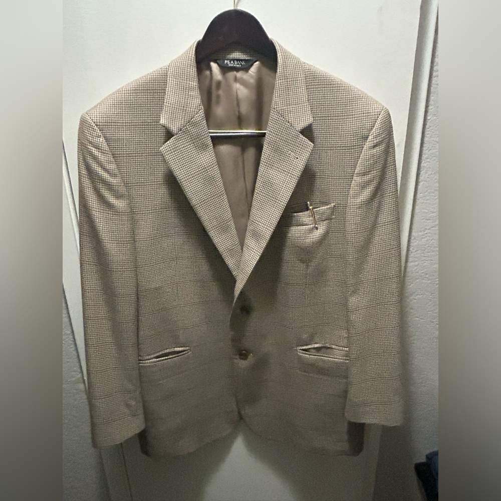 Joseph A, Size 42s, Tailored, Color:Brown/Beige